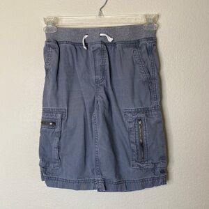 Hanna Andersson cargo shorts kids 150cm 12 twelve grey elastic waist pockets